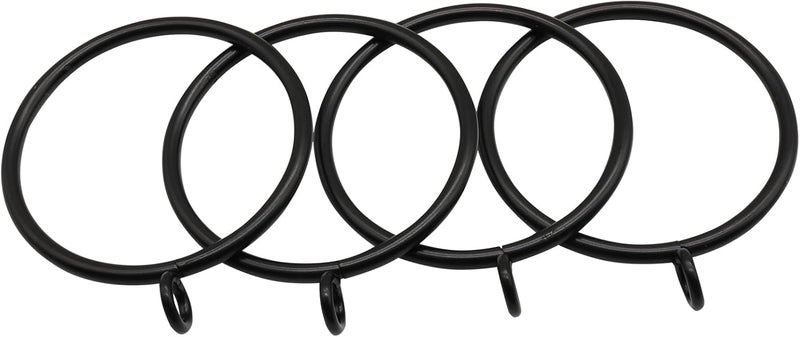 Bivethoi 28 Pack Metal Curtain Rings, with Eyelets Curtain Rings 2 Inch Inner Diameter Drapery Rings, Black Curtain Rings for Curtain Rods - Image 2